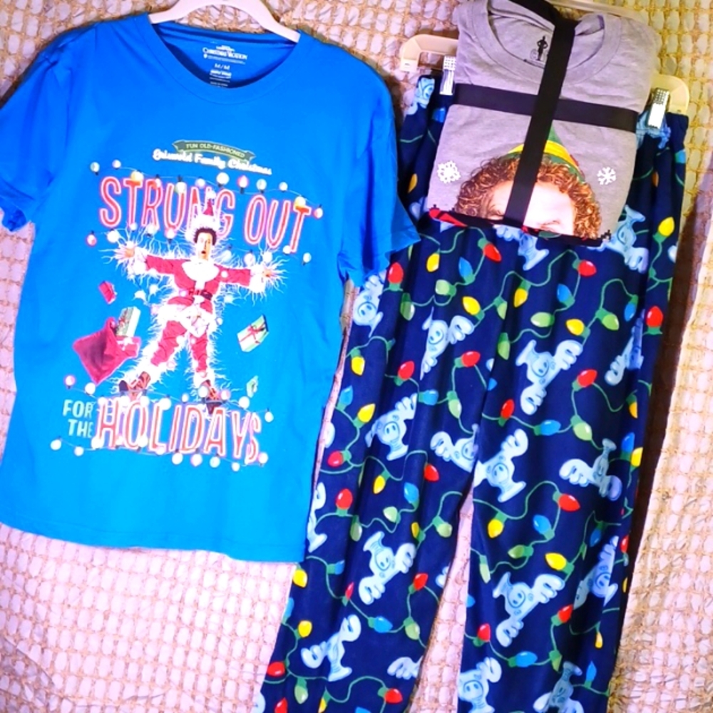 2 pair ELF Christmas pj set size large